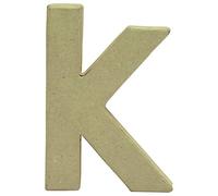 Décopatch Un supporto in carta marrone pullato 1,5 x 8,5 x 12 cm, lettera minuscola K Simbolo di cartapesta, 1.5x8.5x12cm