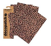 Decopatch C207O - 1 BUSTA da 3 fogli di carta stampata 30x40 cm, Leopardo