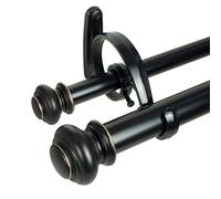 Decopolitan 2,5 cm urna Doppia Finestra Trattamento Asta Set, Metallo, Antique Bronze, 36" to 72"