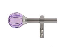Decopolitan Set di aste per tende a sfera scanalate, da 10,3 a 20,3 cm, viola