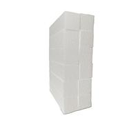 DecoPorex - Blocchi in polistirolo espanso 5 cm x 5 cm x 20 cm (12 unità) per artigianato - Mattoni rettangolari in polistirolo per arti e mestieri, colore bianco