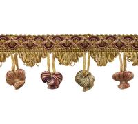 DÉCOPRO Cherry Beige Green Nastro Frangia Onion 2" Berry Parch [5 Yards]