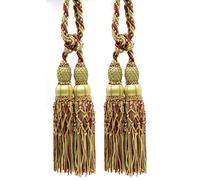 Paio Di 10 " Doppio Nappa Fermatende Faggio Oro, Cammello Scuro Ruggine - EL09