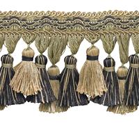 DÉCOPRO Frangia Con Nappa Lunga 3 3/4" Color# 4363 - Marrone Beige Nero [5 Yard]