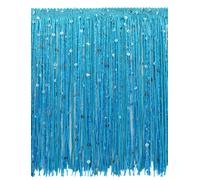 DÉCOPRO Nastro Frangia In Paillettes 8" Colore# 04 - Blu Turchese [5 Yarde]