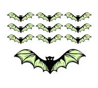Decor 3d Bat Wall - Glow in buio, accento di Halloween | Scultura di pipistrelli volanti in lutto da 10 pacchetti, effetto ombra realistico, e facile sostegno di Halloween per camera da letto interno,