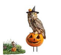 Decor con paletti di cantiere del gufo - di pollo 2d | Decorazione statue di Halloween Cat Yard | Silhouettes di palette decorative in metallo zucca pollo e alberi per il canotto di cortil