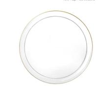 Decor Decorline - Set Piatti Plastica Rigida Riutilizzabili da 20 pezzi/per 10 persone - Edge Collezione - Trasparente con Bordo Oro - Piatti dessert & Piatti pranzo - 2 misure (10x 26cm, 10x 21cm)