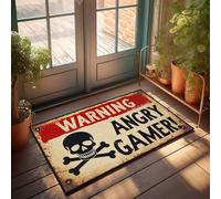 Decor For Man Cave Angry Gamer: The Warning Sign Zerbino grande zerbino di benvenuto per porta d'ingresso grande porta autunnale (50 x 80 cm)