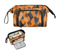 decor gift Animal Fox Fur Print Orange Pencil Case Organizer Grande Capacità Astuccio Scuola con Maniglia per Ragazzi High School cartucheras escolares para lapices pequena