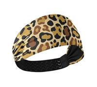 decor gift Animale Leopardo Pelliccia Stampa Mandorla Oro Raffreddamento confortevole fasce per capelli per le donne Elastiche fasce per capelli per il lavaggio del viso lavaggio viso diadema para