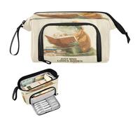 decor gift Anime Iguana Lettura Libro Matite Astucci Grande Capacità Preppy Pencil Case con Maniglia per le Donne Scuola Must Haves bolsas para guardar lapices