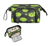 decor gift Astucci per matite a pois da basket verde fluorescente di grande capacità astuccio rigido con slot per adolescenti forniture scolastiche preppy estuches para lapices escolares