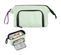 decor gift Astuccio a righe verdi e bianche di grande capacità carino con cerniera per ragazzi adolescenti scuola media todo para oficina