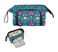 decor gift Astuccio per matite con fiore viola e foglia di tè, di grande capacità, leggero, per adolescenti, università, cajita para lapices