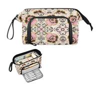 decor gift Astuccio scolastico in stile giapponese con motivo cachemire rosa con fiore nero, grande capacità, con cerniera, con slot per studenti, forniture scolastiche preppy lapiceras para lapices