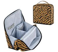 decor gift Beauty case con divisori Animal Tigers Fur Pattern Oro Nero | Portatile,Borse da viaggio cosmetiche per le donne,Accessori da viaggio