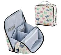 decor gift Beauty case con divisori cane viola verde farfalla progettato | Impermeabile, borse per il trucco per le donne, con spazio per pennelli, specchio