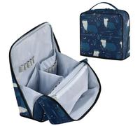 decor gift Beauty case con divisori Ranch Otter Blu Scuro Progettato | Grande borsa cosmetica di viaggio di grande capacità, con il supporto della spazzola