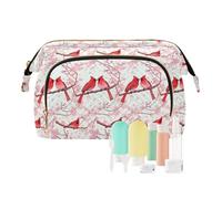 decor gift Beauty case da viaggio Essentials romantico coppia di uccelli fiori di ciliegio (longword) portamonete da donna per articoli da toeletta kit da viaggio organizer