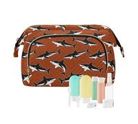 decor gift Beauty case da viaggio leggero nero squalo marrone (longword) portamonete da donna per trucco cosmetico