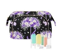 decor gift Beauty case Essentials Remember You viola fiore (longword) donna portafoglio contanti per oggetti essenziali per le donne