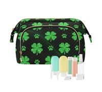 decor gift Beauty case Essentials St Patrick's Day Green Shamrock (longword) Pochette per trucco borsa per accessori da viaggio