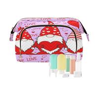 decor gift Beauty case Essentials Valentine Gnomo Cute Love Hearts (longword) Portamonete da donna per trucco da viaggio