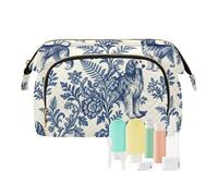 decor gift Beauty case impermeabile French Dog Art (longword) portamonete da donna per trucco da viaggio