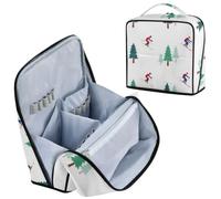 decor gift Beauty case per cosmetici con divisori Winter Skiing Pine Tree | Impermeabile,Borse da viaggio cosmetiche per le donne,Accessori da viaggio