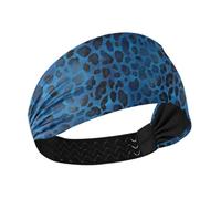 decor gift Blu Leopard Print Moisture Wicking palestra fascia elastica testa sudore fasce per le donne per Ciclismo Ciclismo cintas para el cabello