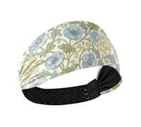decor gift Blue Poppy Flower William Morris Pattern Fasce antiscivolo per le donne alla moda Bandane elastiche per il sudore per lavare il viso lavaggio viso diademi para el pelo de mujer