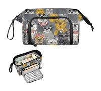 decor gift Boho Crazy Anime Cani Grigio Penna Caso Grande Capacità Borsa Con Cerniera con Maniglia per I Bambini Preppy Scuola Forniture cartuchera para lapices de nina