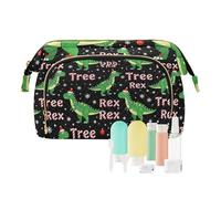 decor gift Borsa cosmetica da viaggio di grande capacità impermeabile Natale T-rex dinosauro Natale (longword) portamonete da donna da viaggio