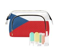 decor gift Borsa cosmetica da viaggio Essentials con bandiera della Repubblica Ceca, blu e rosso (longword) portamonete da donna per accessori da viaggio