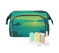 decor gift Borsa cosmetica da viaggio leggera e misteriosa Loch Ness blu (longword) borsa da donna per cambio monete essenziale per le donne