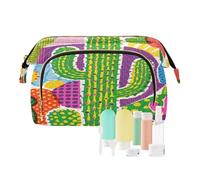 decor gift Borsa cosmetica da viaggio per le donne portatile dai colori vivaci cactus anni '80 (longword) portamonete da donna per trucco