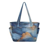 decor gift Borsa da spiaggia in terracotta marmorizzata blu navy per palestra e uso quotidiano con tasche multiple e scomparti con cerniera mochila tote escolar