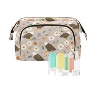 decor gift Borsa da toilette da donna, impermeabile, motivo: oasi cattive con uccello, fiore (longword) portamonete da viaggio