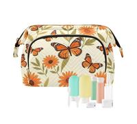 decor gift Borsa da toilette da viaggio leggera monarca farfalla fiore (longword) portamonete da donna per carte di credito portachiavi organizer