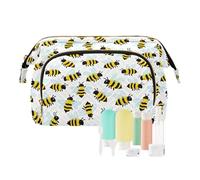 decor gift Borsa da toilette per le donne impermeabile Cartoon semplice api (longword) borsa cambio monete da donna per accessori da viaggio