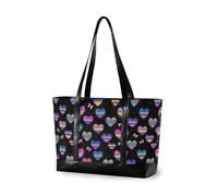decor gift Borsa da viaggio impermeabile con cerniera Holiday Mask Crown Fleur De Lis viola verde oro per le signore con, Fiocco a cuore a righe glitter finto nero