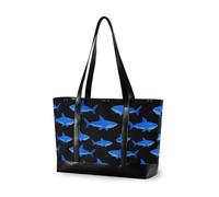 decor gift Borsa da viaggio impermeabile con cerniera Holiday Mask Crown Fleur De Lis viola verde oro per le signore con, Creatura Squalo Blu Brillante Mar Nero