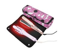 decor gift Borsa da viaggio per strumenti per capelli Susan dagli occhi | Grande custodia da viaggio per capelli e tappetino resistente al calore per ferro arricciacapelli, piastra piatta