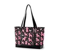 decor gift Borsa da viaggio portatile con cerniera Skull e Rose Old School Tattoo per le donne lavorano con tablet, Cuori e fiocchi rosa per cani