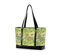 decor gift Borsa da viaggio portatile con cerniera Skull e Rose Old School Tattoo per le donne lavorano con tablet, Bumblebees Bee Lover Gardern
