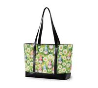 decor gift borsa del computer di modo per le donne con la chiusura lampo Ginkgo Foglie Oro e Grigio per viaggiare con il pannolino, Divertente gnomo pasquale per insegnanti