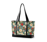 decor gift borsa del computer di modo per le donne con la chiusura lampo Ginkgo Foglie Oro e Grigio per viaggiare con il pannolino, Fiori e Uccelli