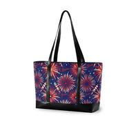 decor gift borsa del computer di modo per le donne con la chiusura lampo Ginkgo Foglie Oro e Grigio per viaggiare con il pannolino, 4 luglio Fuochi d'artificio per l'indipendenza