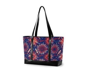 decor gift borsa del computer di modo per le donne con la chiusura lampo Ginkgo Foglie Oro e Grigio per viaggiare con il pannolino, 4 luglio Fuochi d'artificio per l'indipendenza